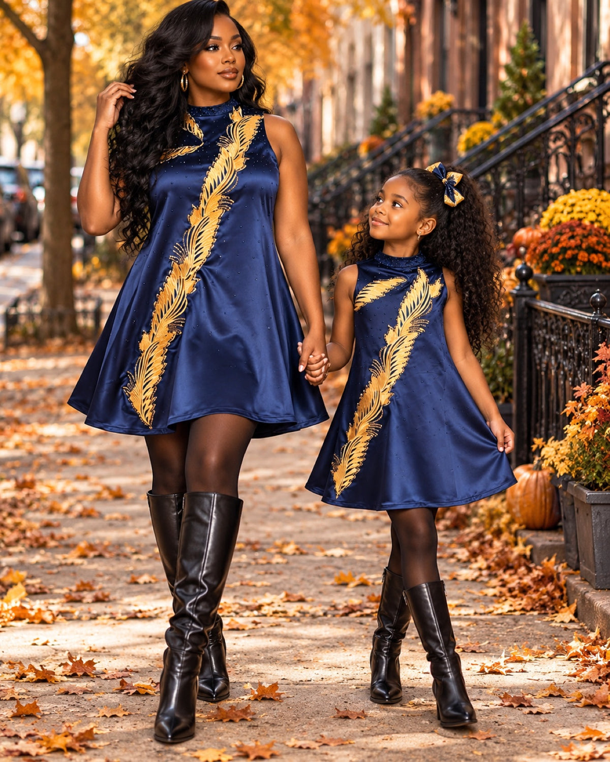Midnight Plume | Mommy & Me Matching Dresses