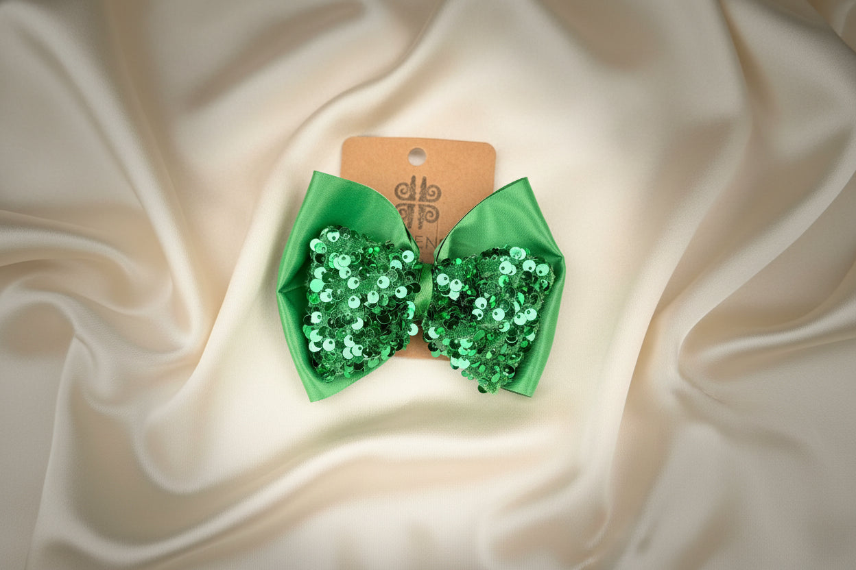 Emerald Sparkle Bow