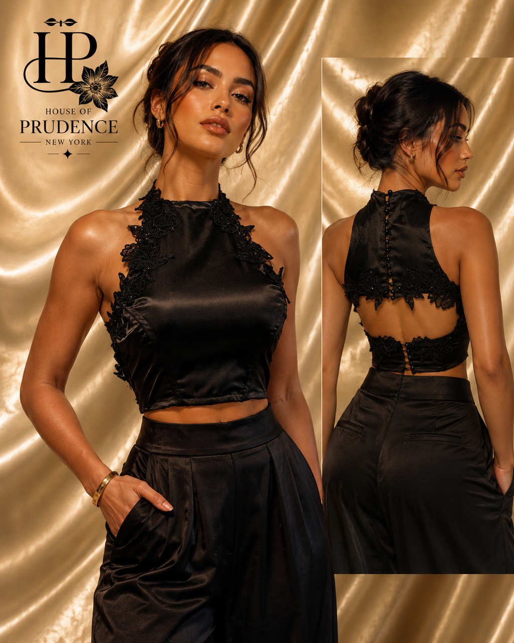 Noir Fleur Top